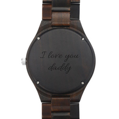 Engraved Men's Wooden Photo Watch