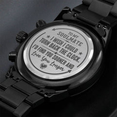 Para mi alma gemela, regresa el tiempo (negro carbón) - Reloj de hombre