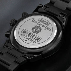 Para Mi Esposo Bombero Te Necesitamos Aquí Con Nosotros (Negro Carbón) – Reloj de Hombre