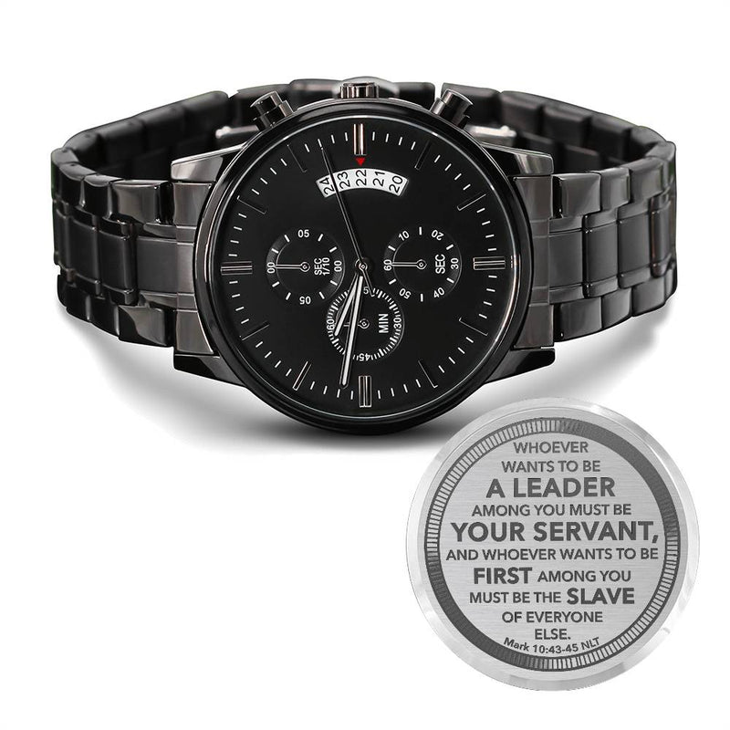 El que quiera ser líder (Marcos 10:43) – Reloj para caballero