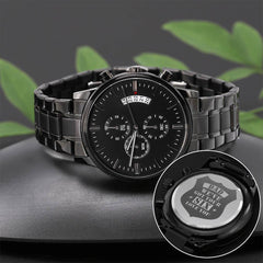 Reloj grabado "We've Got Your Six" (negro carbón) – Reloj de hombre