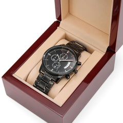 Para mi alma gemela, regresa el tiempo (negro carbón) - Reloj de hombre