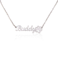Collar clásico con nombre y huella de pata