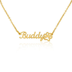 Collar clásico con nombre y huella de pata