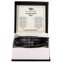 Para mi niño, recuerdos de graduación (Te quiero para siempre) – Pulsera con cruz