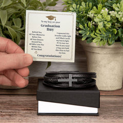 Para mi niño, recuerdos de graduación (Te quiero para siempre) – Pulsera con cruz