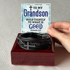 Sujétate bien - Pulsera de Cuero Cruzada