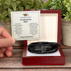 Para mi niño, recuerdos de graduación (Te quiero para siempre) – Pulsera con cruz