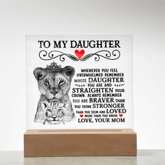 Para mi hija Lion Crown - Cuadrado acrílico