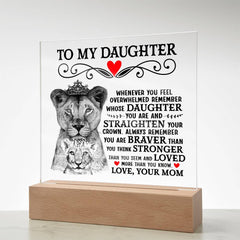 Para mi hija Lion Crown - Cuadrado acrílico