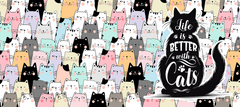 La vida es mejor con gatos – Taza de cerámica