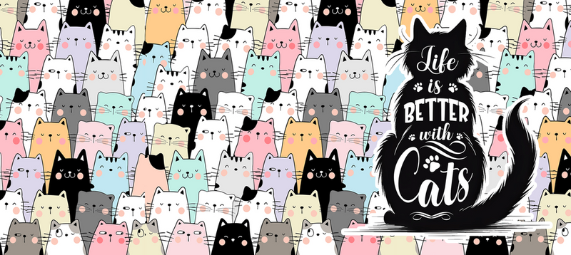 La vida es mejor con gatos – Taza de cerámica
