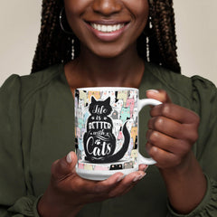 La vida es mejor con gatos – Taza de cerámica