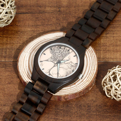 Engraved Men's Wooden Photo Watch